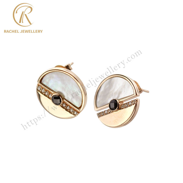 rose gold button earrings, pearl button earrings gold