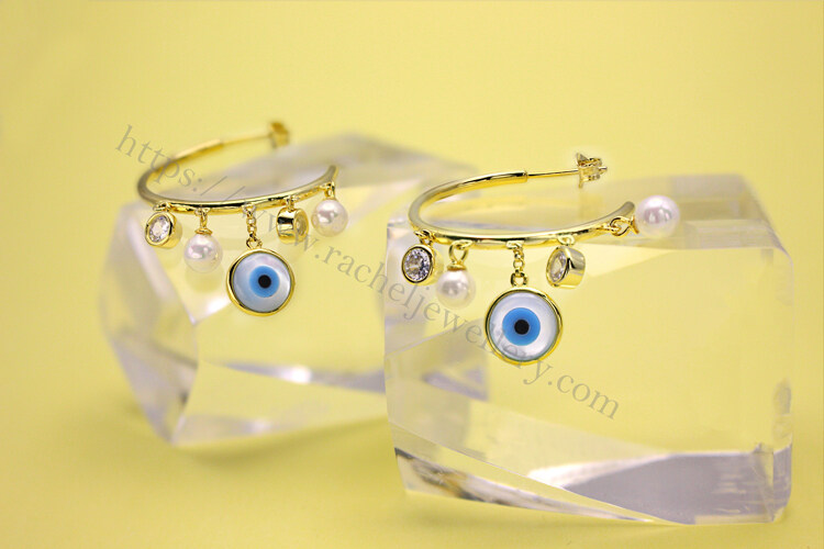 evil eye sterling silver earrings and Turkish dangle earring.jpg