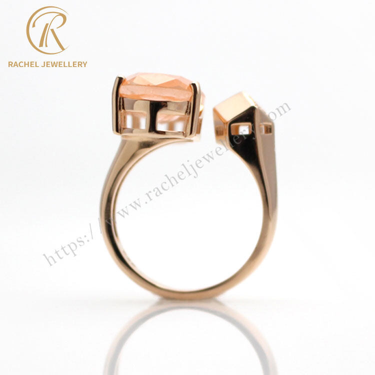 pear shaped morganite ring with diamonds in 14k rose gold, pear shaped silver ring