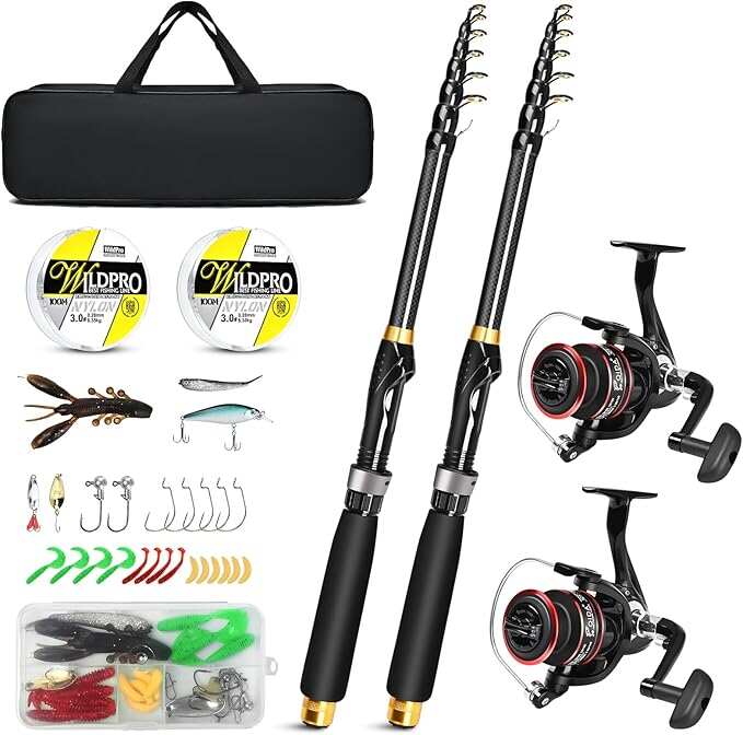 Heavy-Duty Carbon Fishing Rod Combo (Anti-Corrosion Bearings + Anti-Burst Ring) for Monster Fish