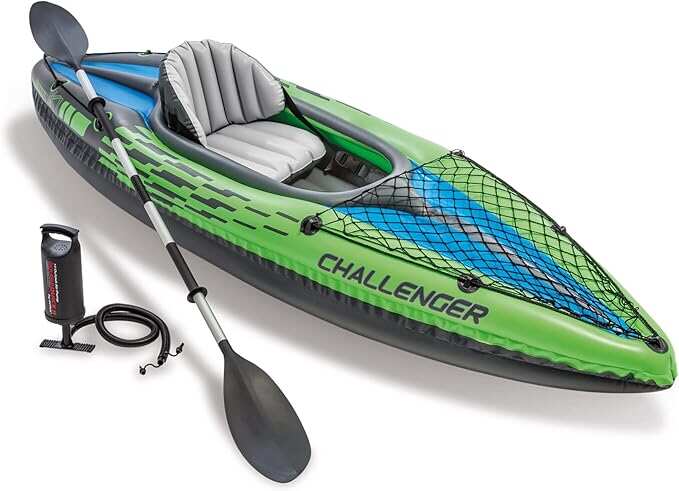 Challenger Inflatable Kayak Series: Includes Deluxe 86in Kayak Paddles and High-Output Pump – SuperStrong PVC – Adjustable Seat