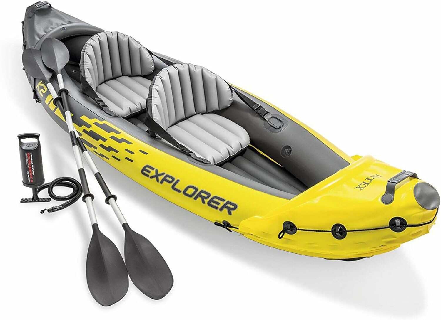 Inflatable Kayak Set: Includes Deluxe 86in Aluminum Oars and High-Output Pump – SuperStrong PVC – Adjustable Seats with Backrest