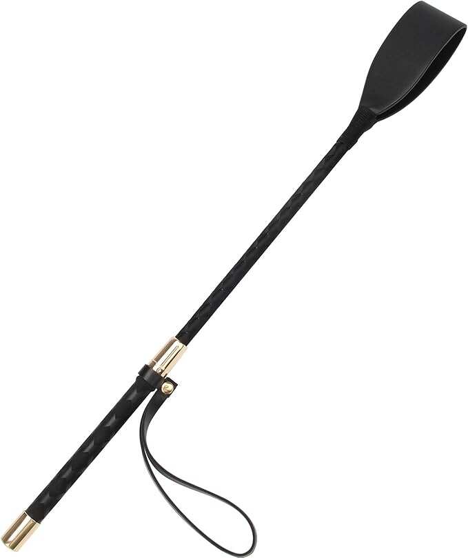 Riding Crop for Horse, 18 Inch Horse Whip with PU Leather Equestrianism Horse Crop Double Slapper Horse Whip Black Crops