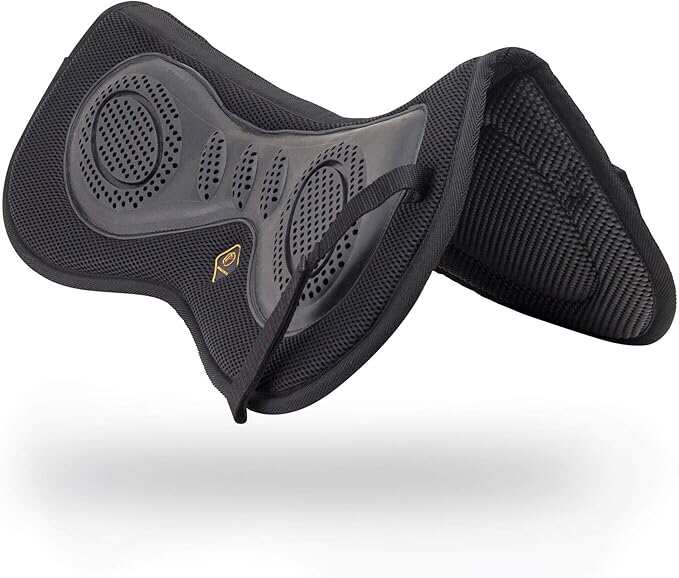 3D Air-Mesh Half Pad, Impact Protection & Therapeutic Gel Padding English Saddle for Maximum Support and Stability