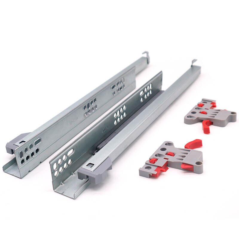 Furniture Hardware Kitchen Fitting Cabinet single Extension Undermount Soft Close Drawer Slides