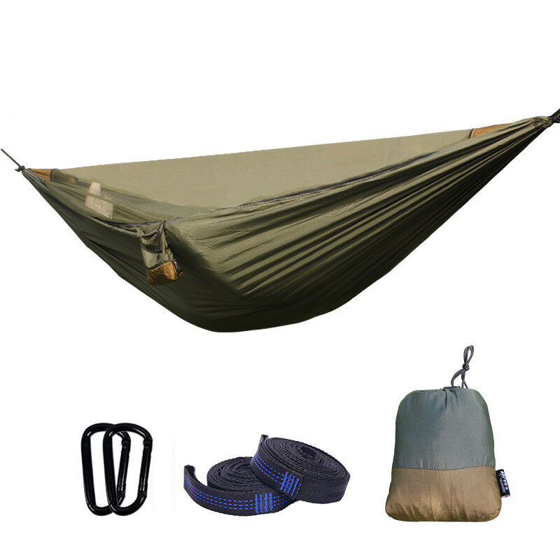 Ultra-light high load-bearing anti-rollover outdoor nylon hammock