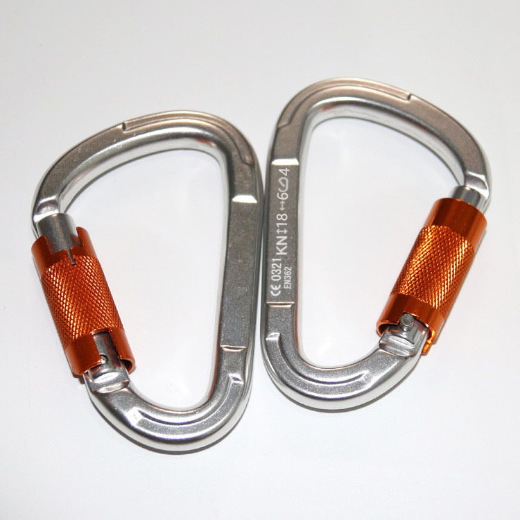 25KN Pear Shape 7075 Aluminum Auto Lock Outdoor Carabiner Yoga Hook
