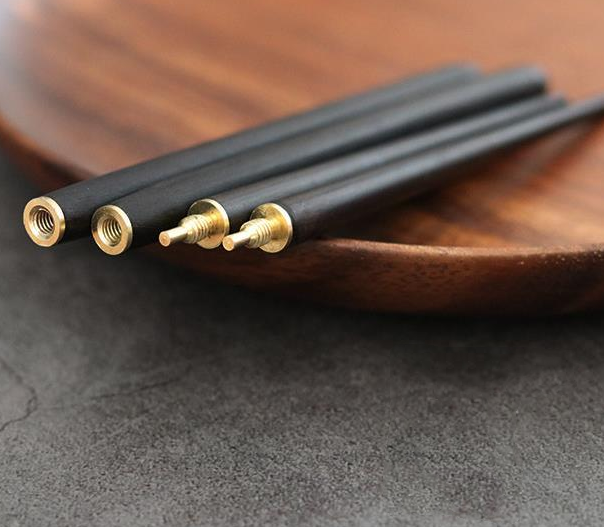Ebony Wood Copper Screw Stitching Folding Chopsticks