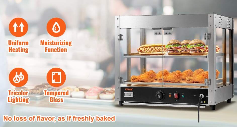 commercial food warmer display