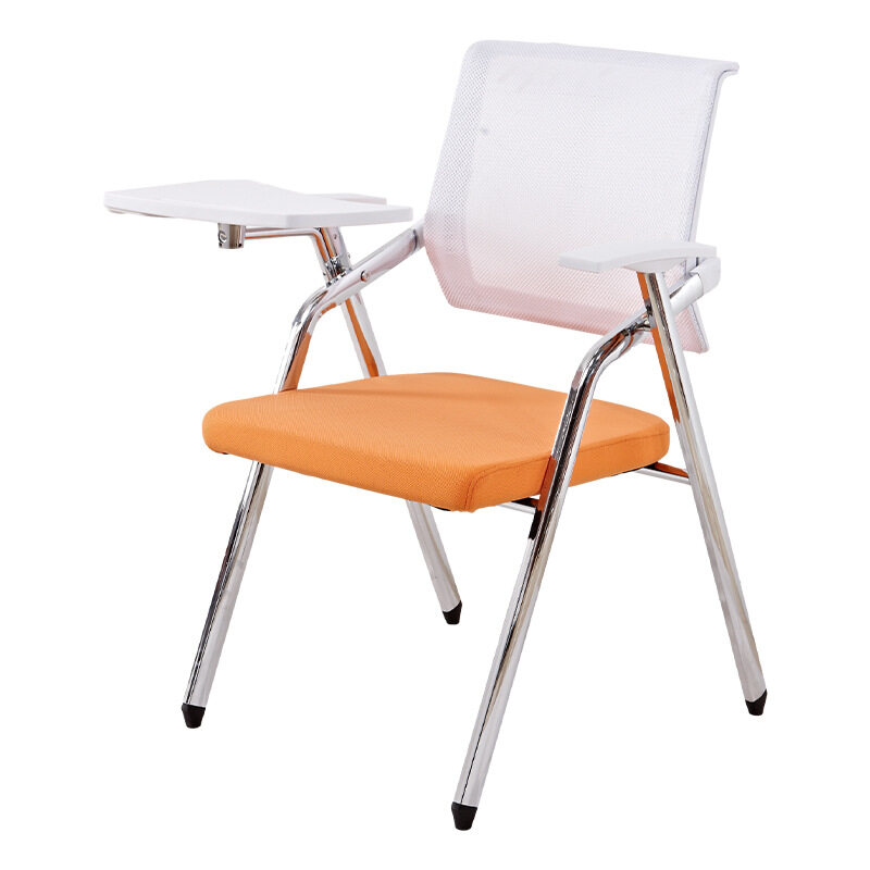 White and orange Training Seating with writing tables for wholesale