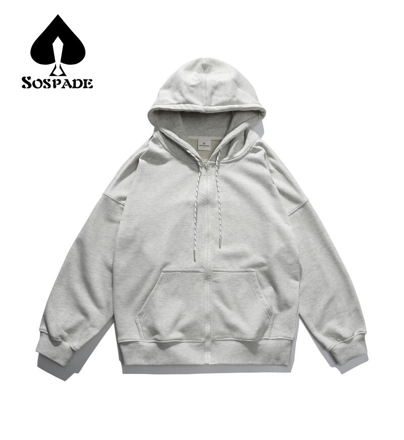 380 grams Blank Hoodie with Zipper 100% Cotton oversized drop shoulder style