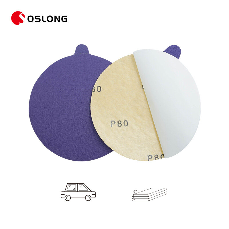 Ceramic Aluminum Oxide PSA Purple Sanding Disc