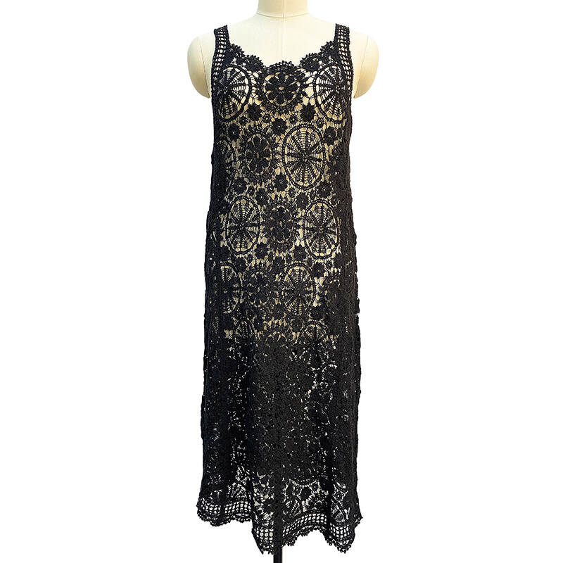 Summer Beach Crochet Dresses 3D Flower Women Knitted Sling Long Dress Sexy Deep V-Neck Backless Sleeveless Lace up Femme Robes