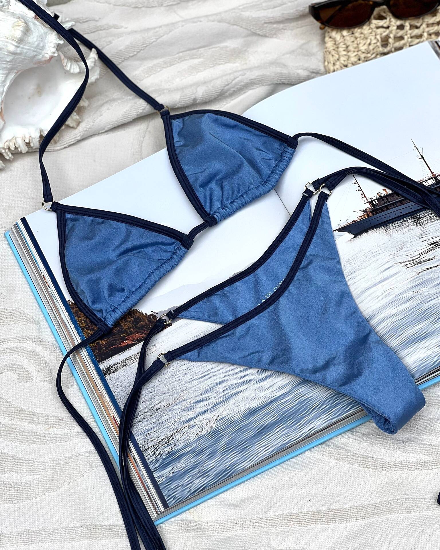 Swimwear Manufacturer Sexy Woman Swimsuit Bikini Set Triangle Halter Custom Bikini