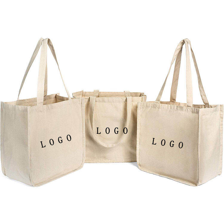 Cotton Canvas Shopping Bag Reusable Durable Bag With Custom Printed Logo