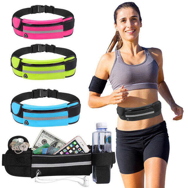 Outdoor Nylon Waterproof Waist Bag With Water Bottle Holder