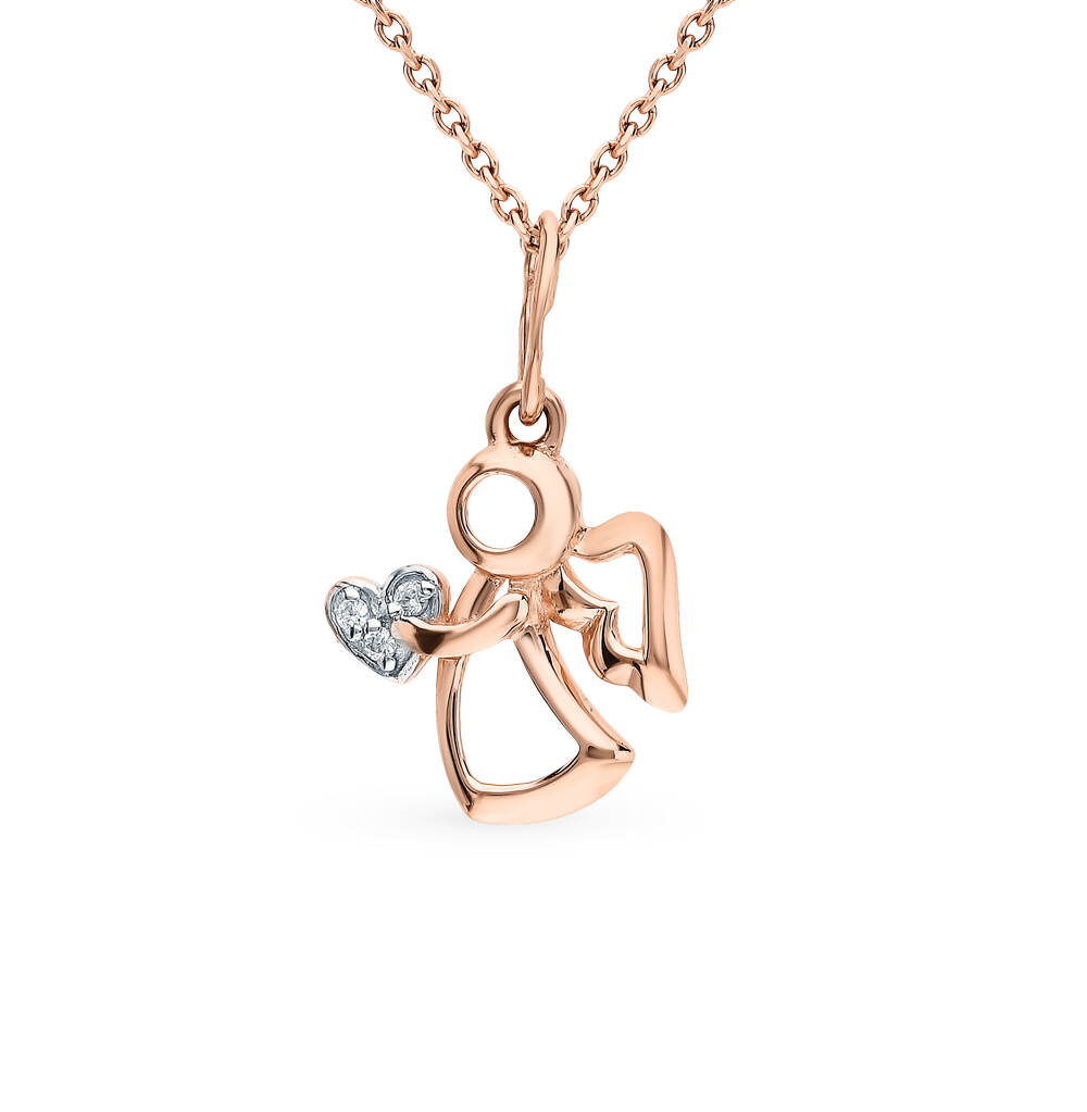 Trendy Angel Wing Pendant in Rose Gold Wholesale Silver