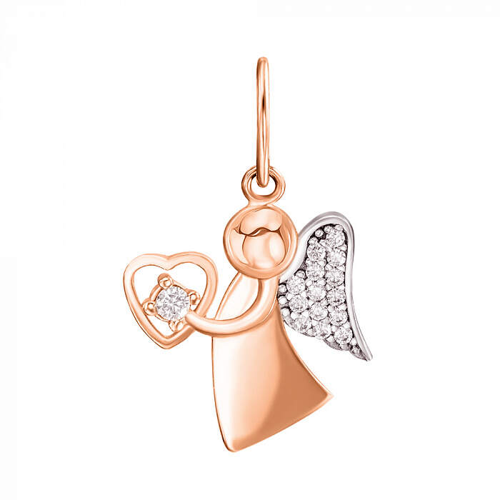 Minimalist Rose Gold Angel Pendant Wholesale 925 Silver