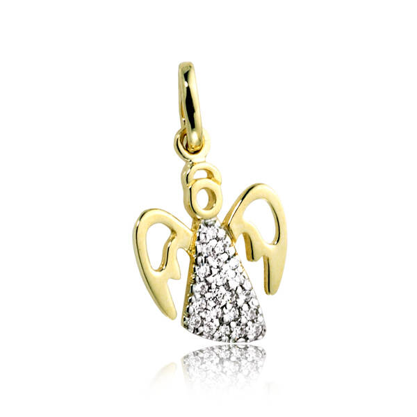 Chic Yellow Gold Silver Angel Pendant Necklace Wholesale Fashion Gift 2025
