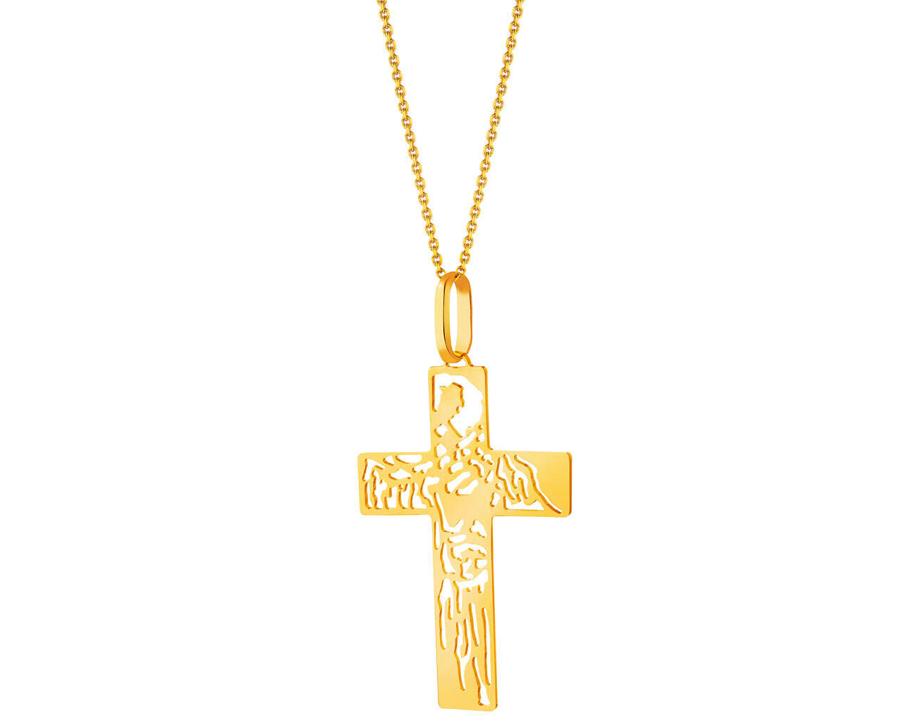 Classic Plain Silver Cross Pendant Yellow Gold Plating