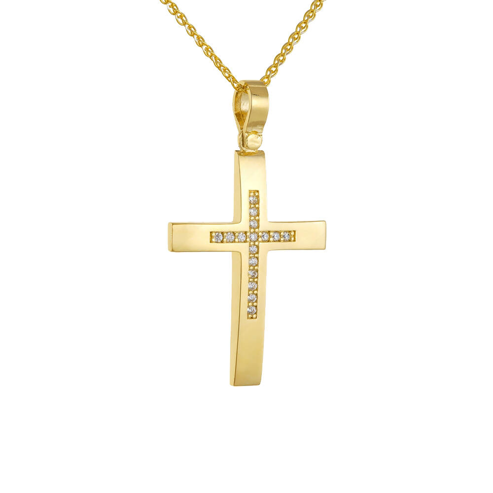 Silver CZ Christian Cross Pendant Fashion Jewelry
