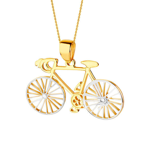 Bicycle Charm in Silver Simple Classic Plain 925 Silver Pendant