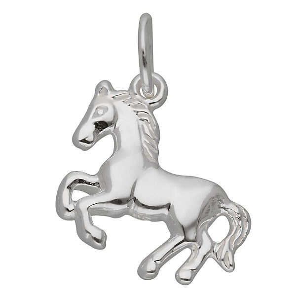 Horse Plain Silver Pendant Rhodium Plating Classic Charm