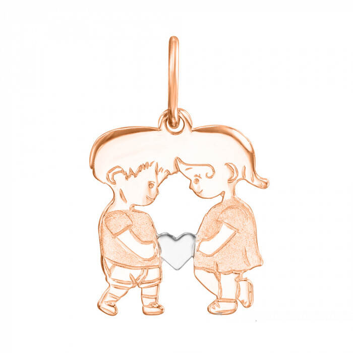 Silver Rose Gold Plating Pendant Heart Design Friendship
