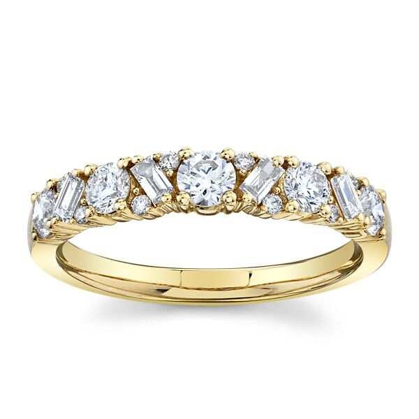925 Silver CZ Band Ring Yellow Gold Plated Silver Ring Wholesale