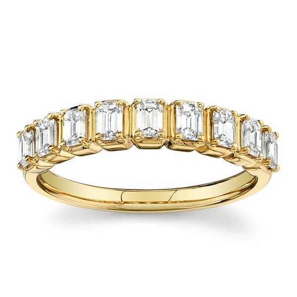 925 Silver CZ Band Ring Yellow Gold Plated Silver Ring