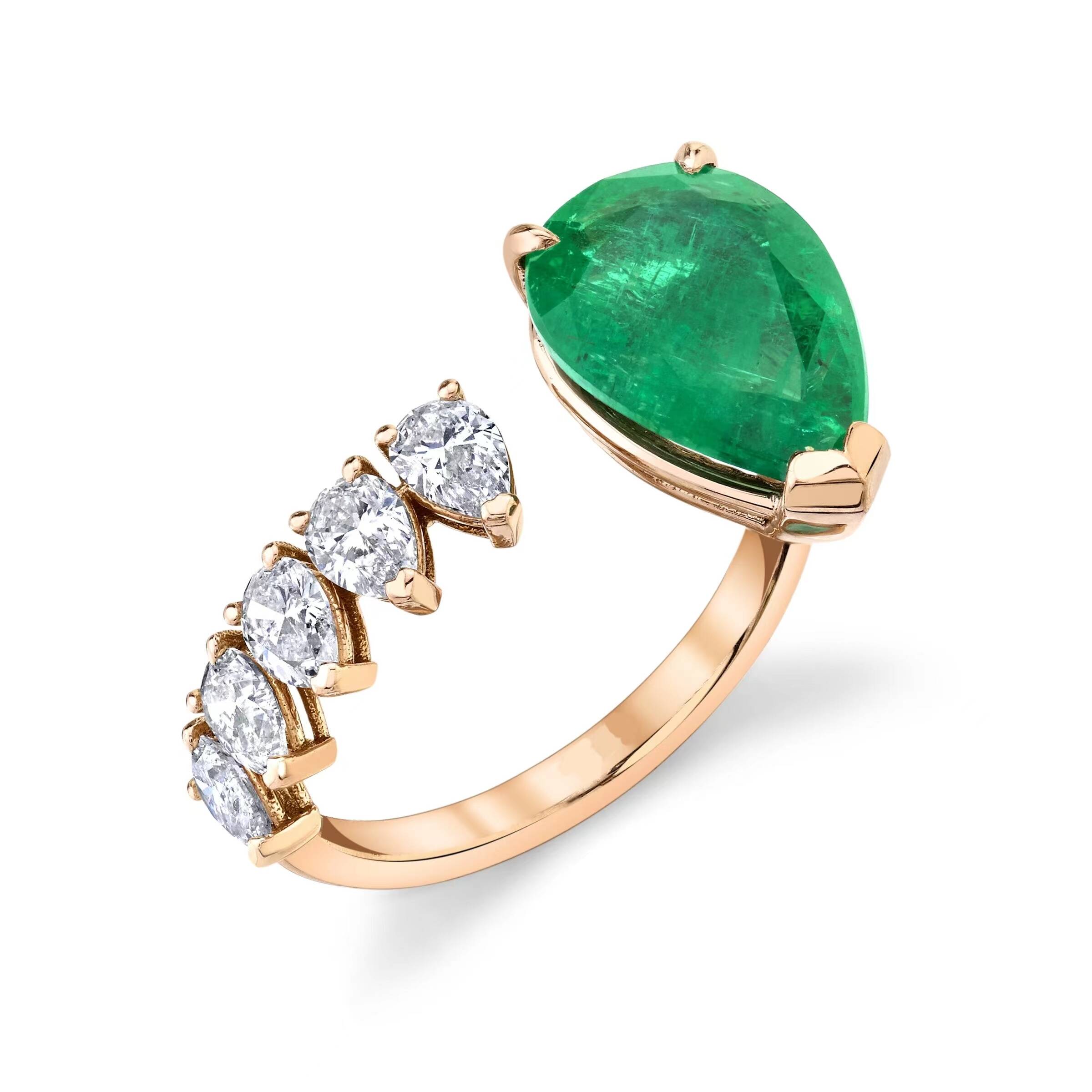 Statement Silver CZ Ring Rose Gold Plating