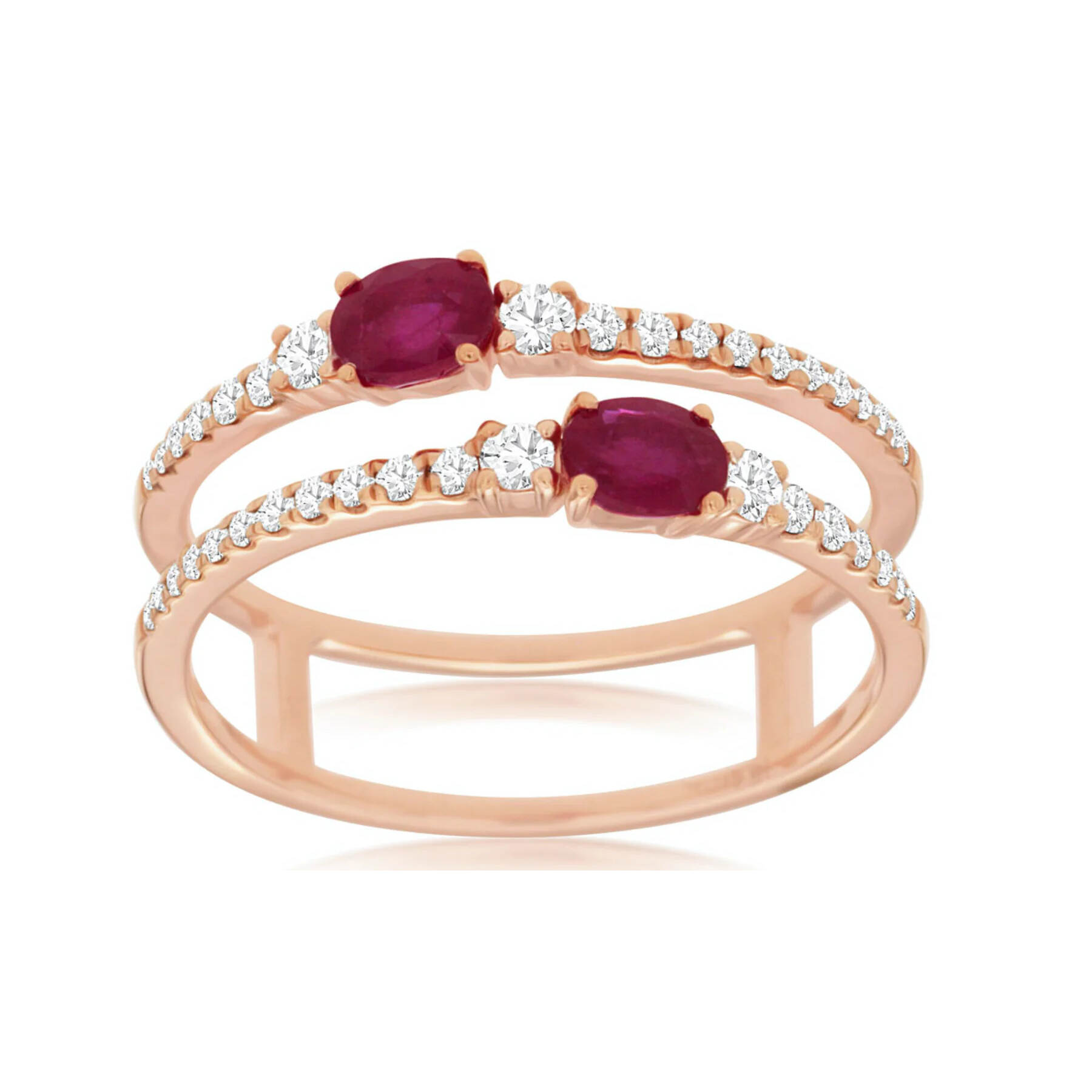 Statement Silver CZ Ring Ruby Wholesale Rose Gold Plated