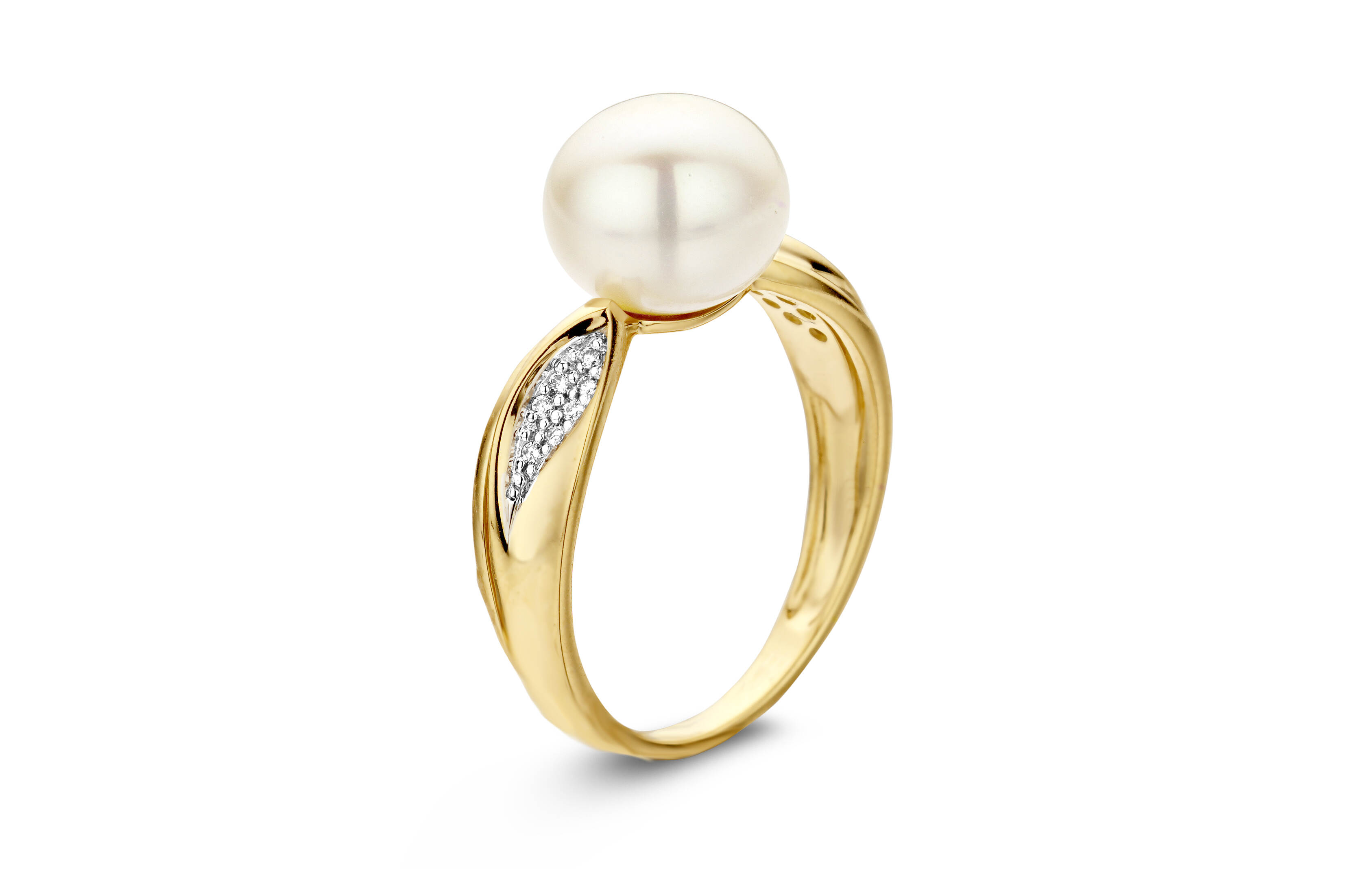 Fashion Silver Pearl Ring Rose Gold Freshwater Pearl Trendy