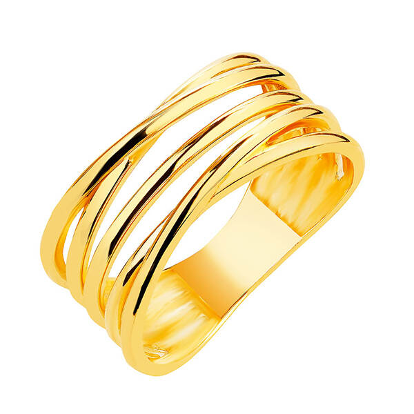 Modern Fashion Silver Plain Ring Yellow Gold