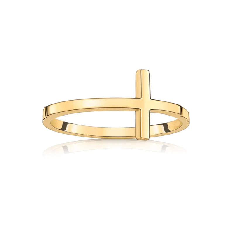 Modern Fashion Silver Plain Ring Cross