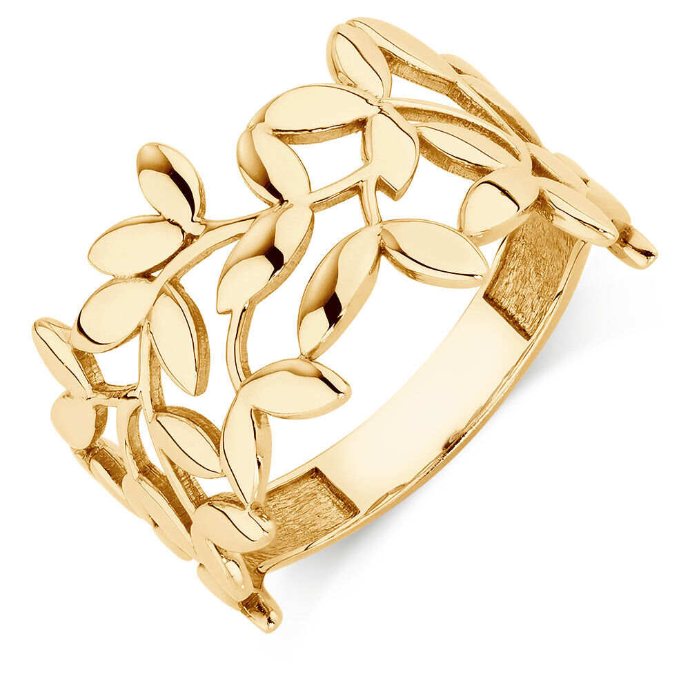 Modern Fashion Silver Plain Ring Leaf