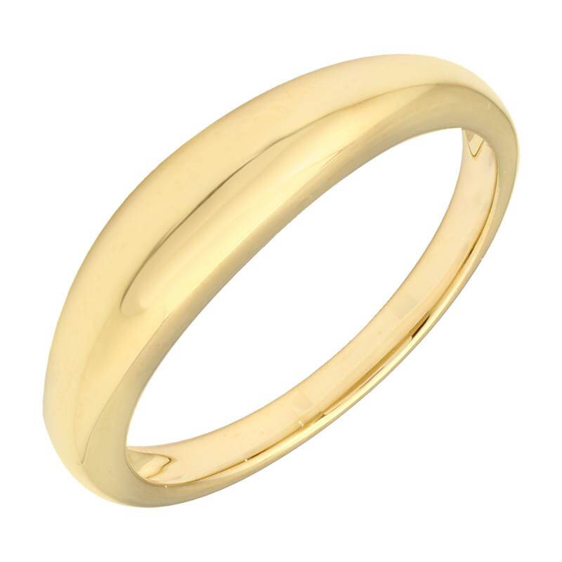 Modern Fashion Silver Plain Ring Band Yellow Gold Plating