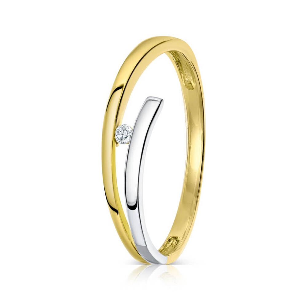 Modern CZ Solitaire Silver Ring Band Ring