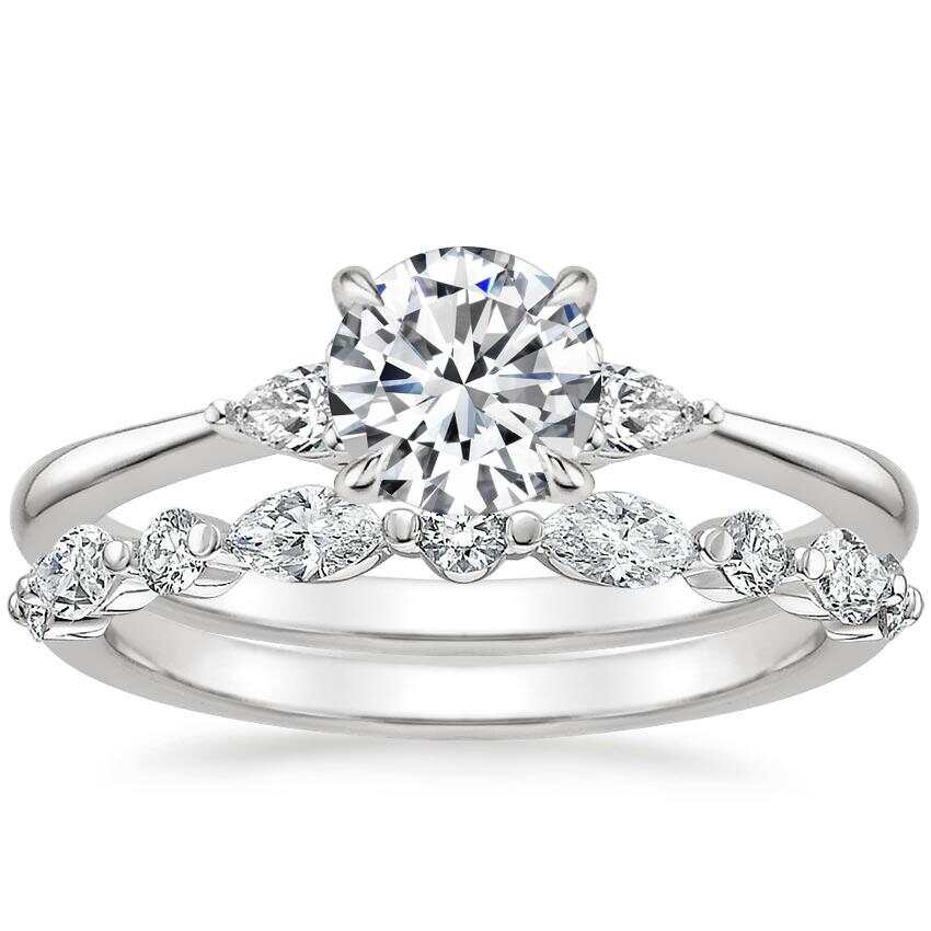 Sparkling CZ Engagement Stackable Silver Ring