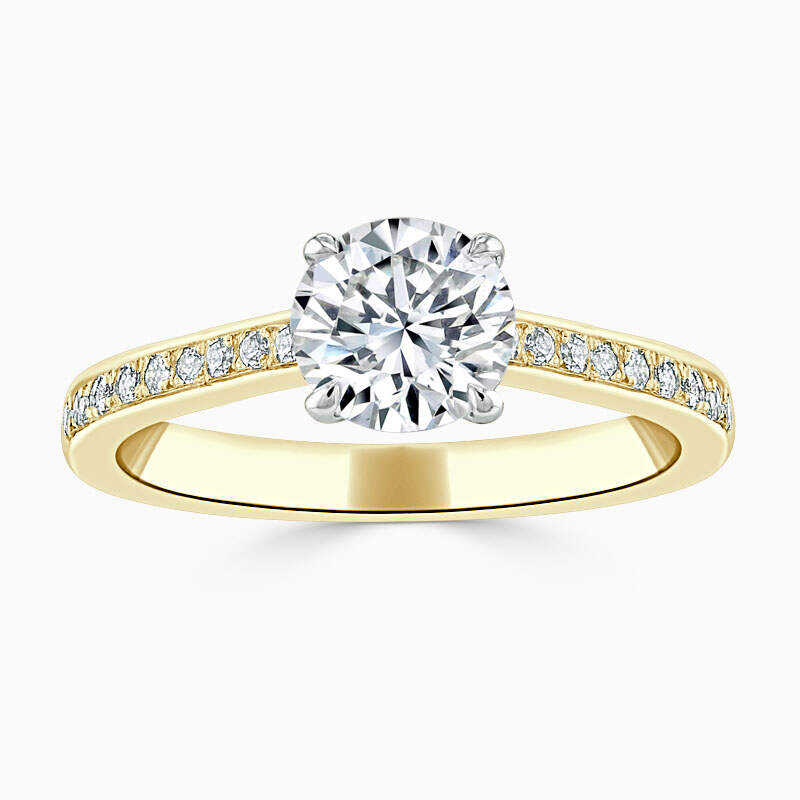 Sparkling CZ Engagement Silver Ring Round Cut Shiny