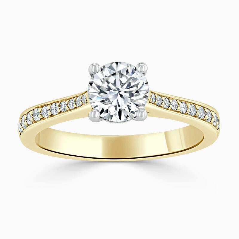 Sparkling CZ Engagement Silver Ring Round Cut Chic