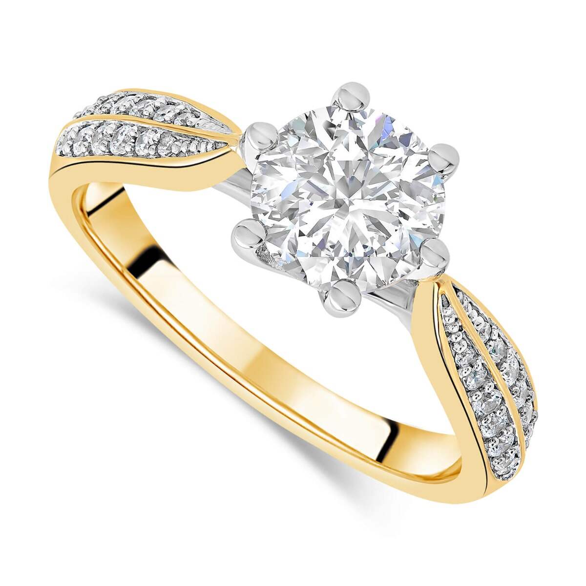Sparkling CZ Engagement Silver Ring Round Cut Fashionable