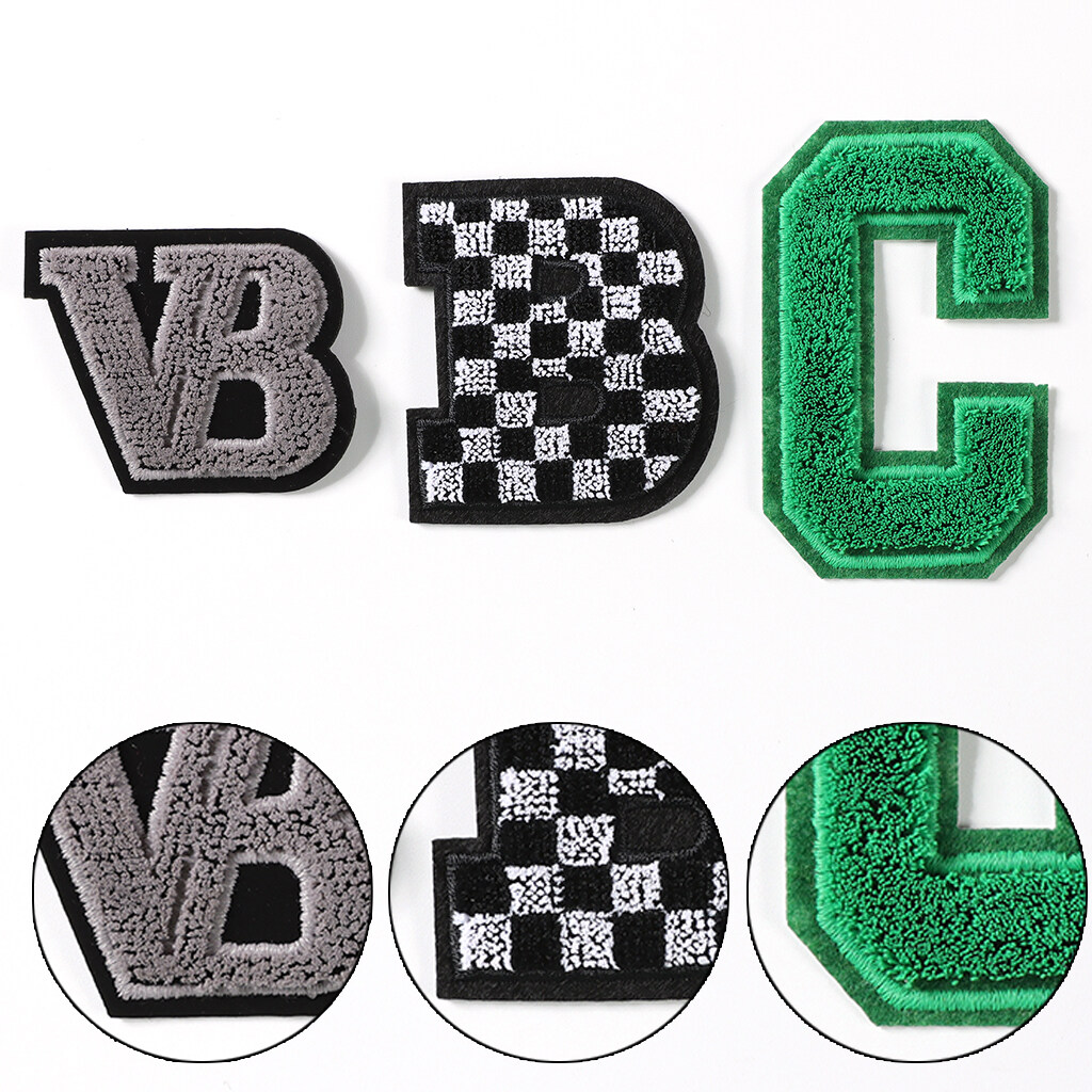 wholesale chenille letter patches, towel embroidery patch