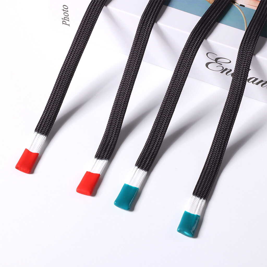 polyester flat drawstring cords with silicone dip ends 