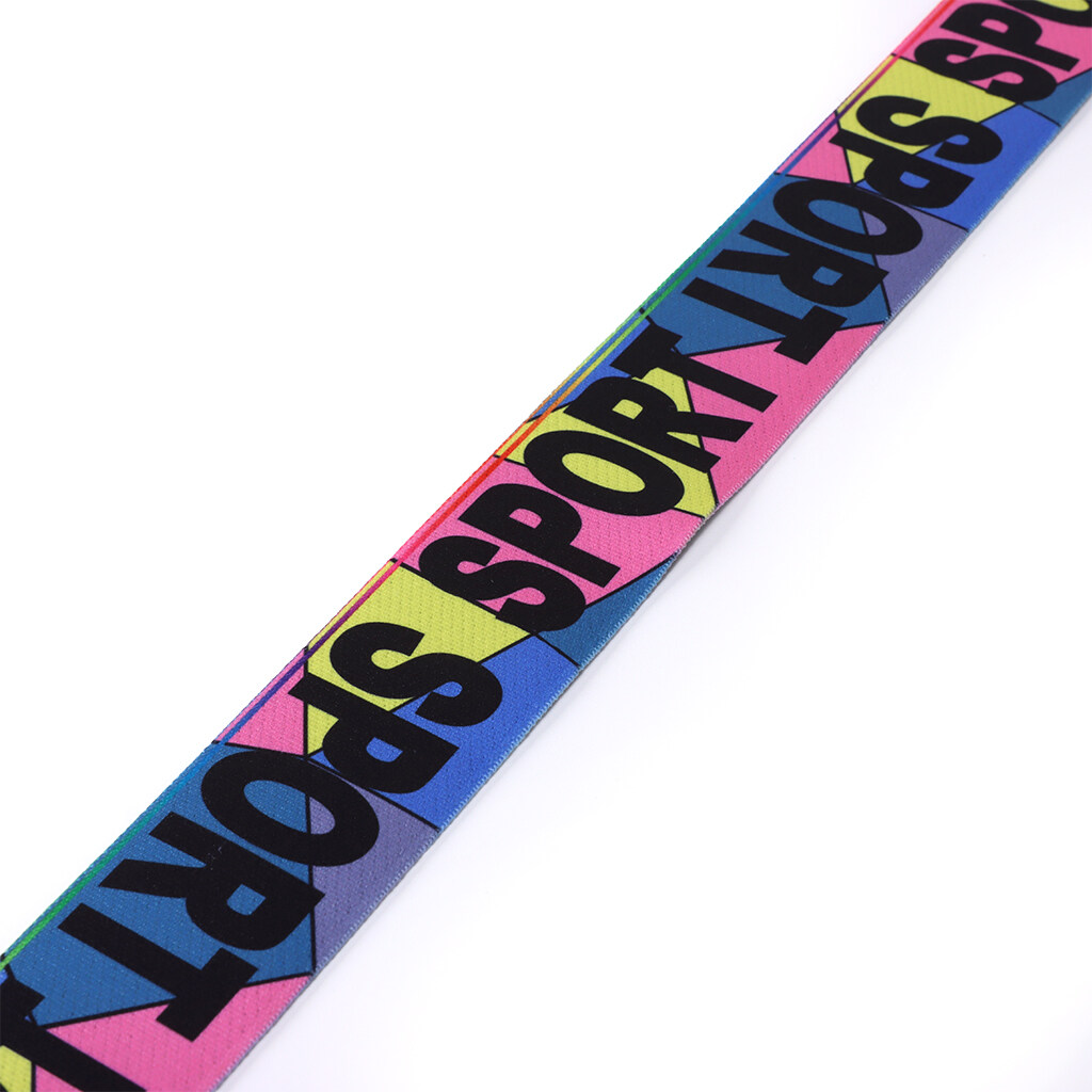 Fabric Polyester Webbing Bias Strap Band Wholesale Custom Sublimation Printed Logo Woven Elastic Band Tapes