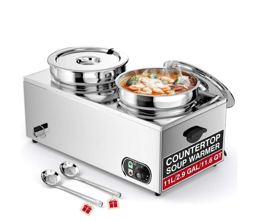 Kommerzielle elektrische Suppenwärmer 10.6qt, Co. Co. Edelstahlkessel mit einstellbarer Temperatursteuerung für Buffet &amp; Restaurant