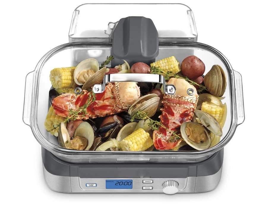 Cuisinart Digital Glass Steamer, 5L kapacitet, base i rustfrit stål, LCD-display, BPA-fri