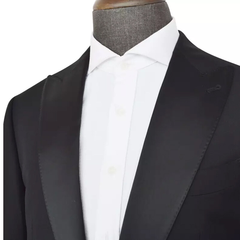 one button black suit, black one button slim fitting suit