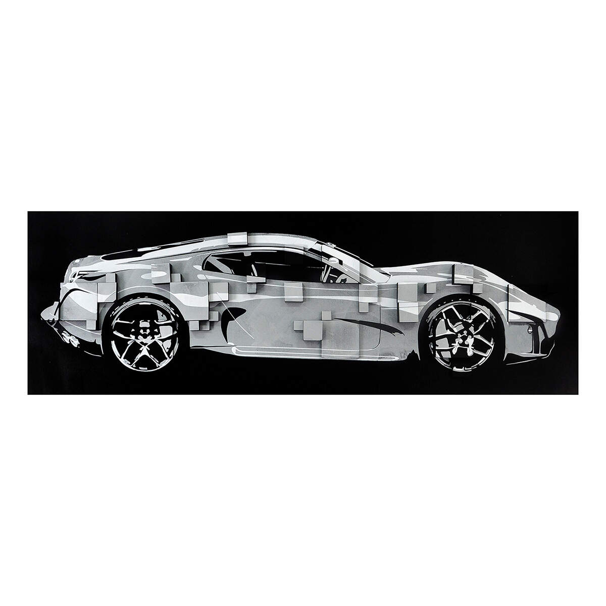 Modern 3D EVA form Wall ART Black & Silver Fashion car Boy Bed Room Home Decor