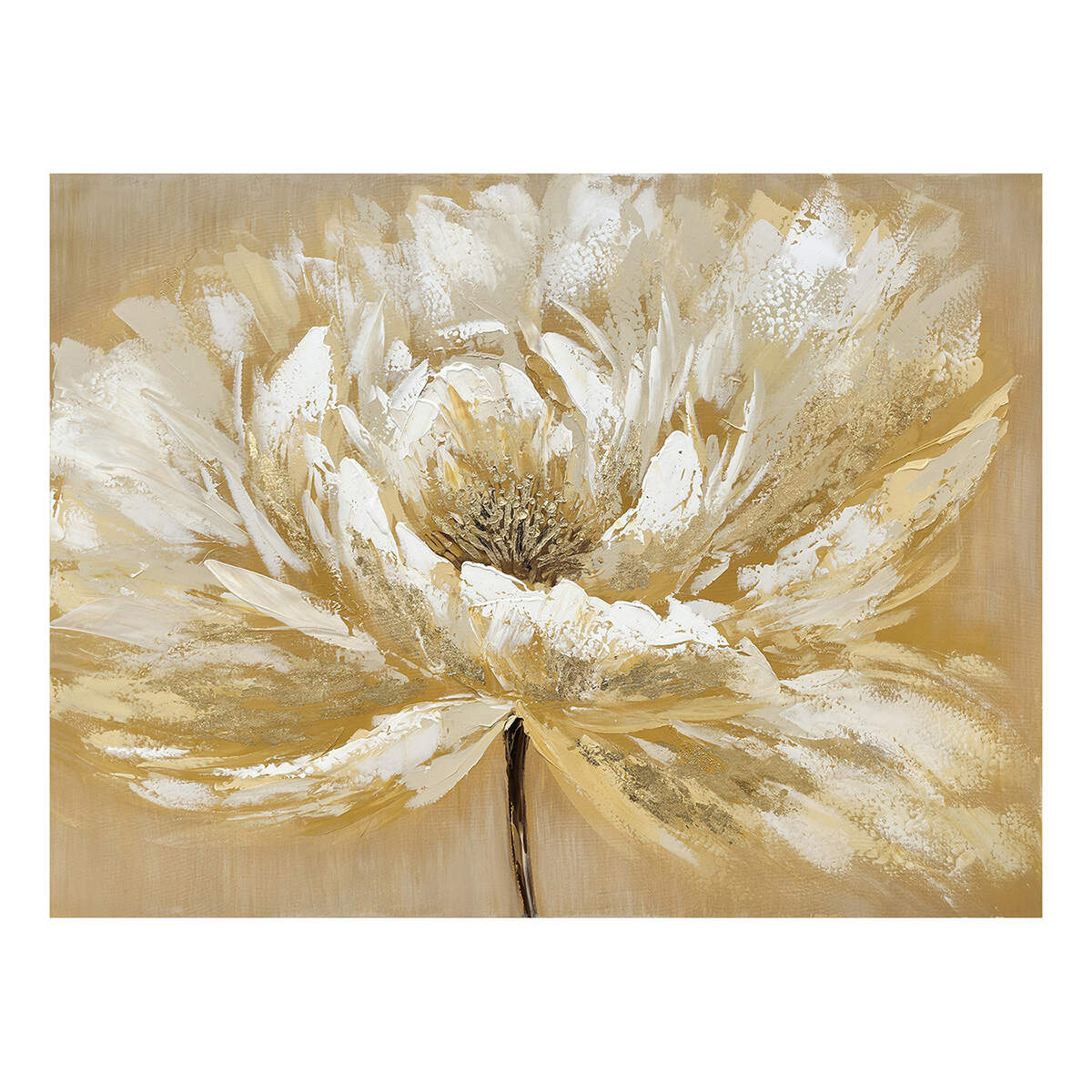 100% handmade Canvas Painting Classy Blossoming Flower Gold foil Good texture Home Decor